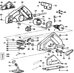 Page A Diagram and Parts List for Type 3 Black and Decker Planer Jointer